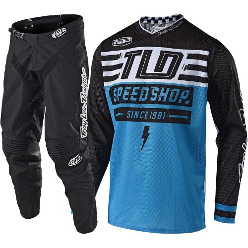 CONJUNTO TROY LEE DESIGNS MIX GP AIR BOLT - PRETO / OCEAN